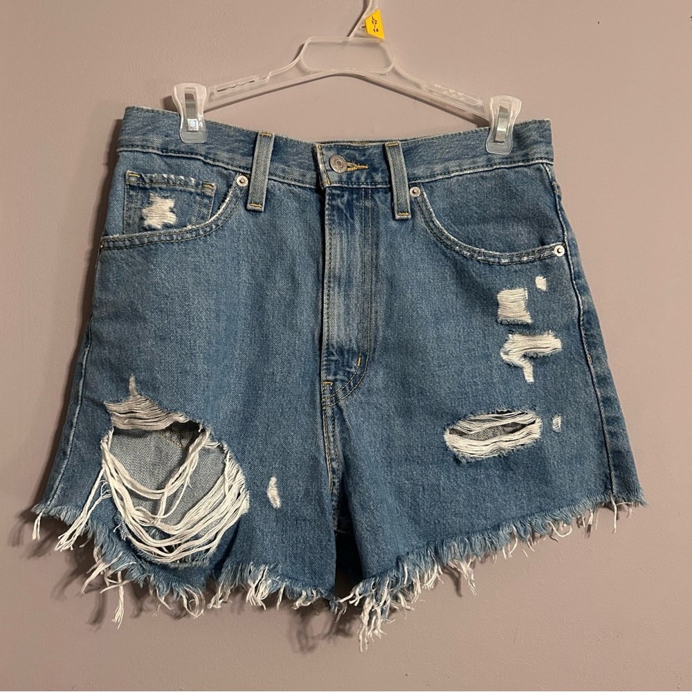 Distressed Denim Shorts